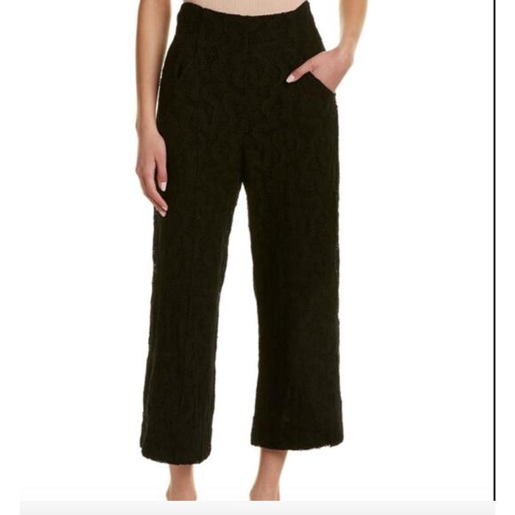 A.L.C. Elie Lace Wide Leg Trouser Pants Womens 2 / XS Eyelet Lace Black Capsule - Picture 13 of 13